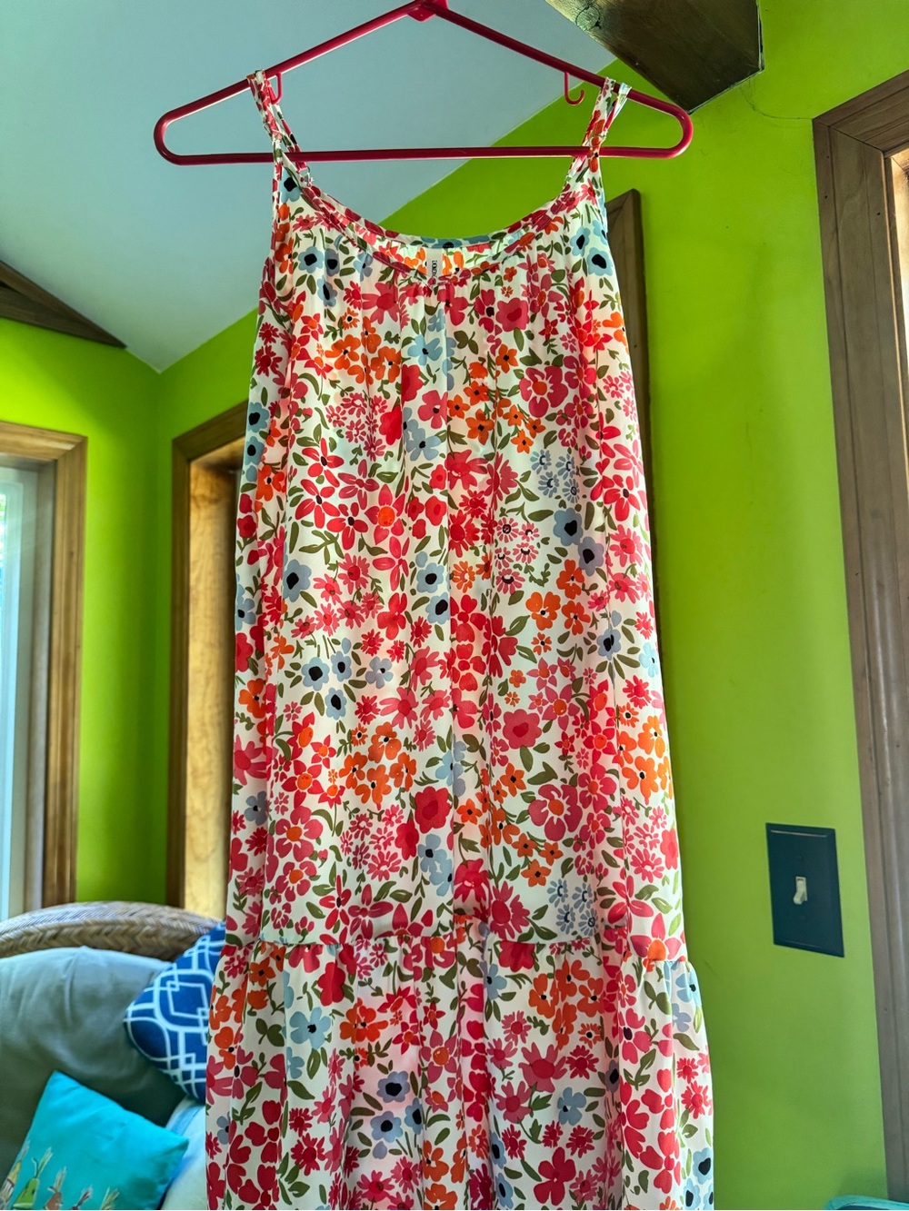 Floral Maxi Skirt in Multi Pink & Orange